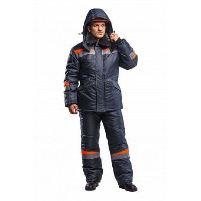 Костюм Комфорт т.серый/оранжевый (зимний) КОС628
